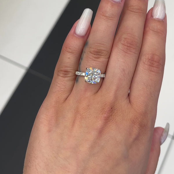 3 Carat Cushion Cut Diamond Engagement Ring, Halo Engagement Ring, IGI  Certified, Lab Grown Diamond Engagement Ring, 3CT Cushion Ring - Etsy